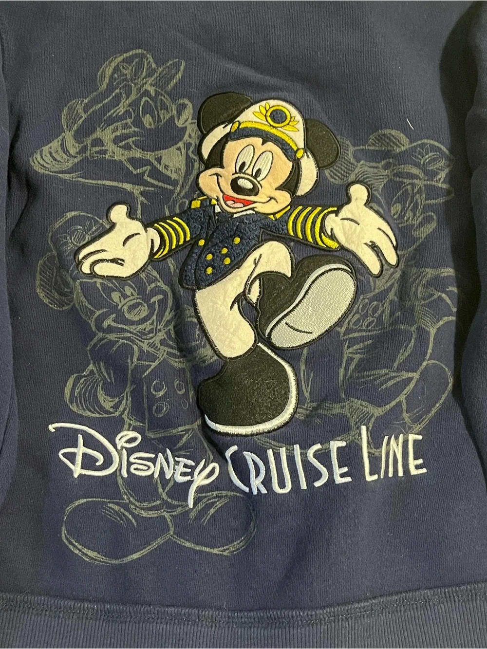 Disney Cruise Line Navy Mickey Mouse Hoodie Sweater Boys Size Medium